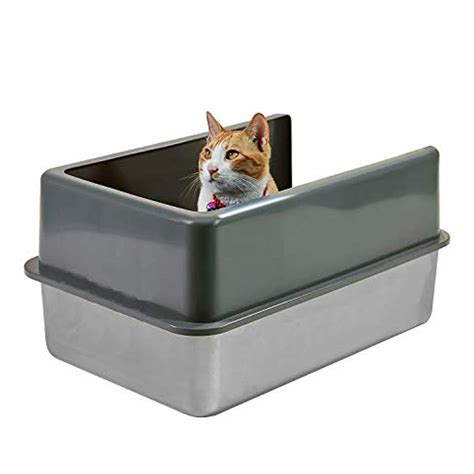 stainlees steel cat litter box|enclosed stainless steel litter box.